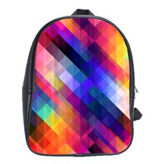 Abstract Background Colorful Pattern School Bag (XL)