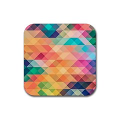 Texture Background Squares Tile Rubber Coaster (square)  by Pakrebo