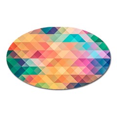 Texture Background Squares Tile Oval Magnet by Pakrebo