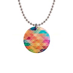 Texture Background Squares Tile 1  Button Necklace