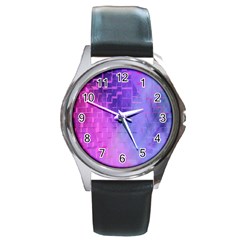 Texture Cell Cubes Blast Color Round Metal Watch by Pakrebo