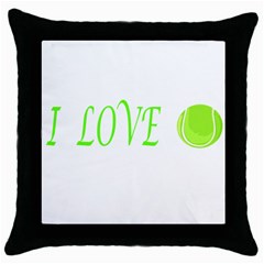 I Lovetennis Throw Pillow Case (black)