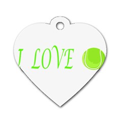 I Lovetennis Dog Tag Heart (two Sides) by Greencreations