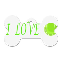 I Lovetennis Dog Tag Bone (two Sides) by Greencreations