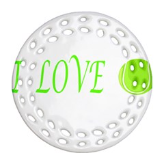 I Lovetennis Round Filigree Ornament (two Sides) by Greencreations