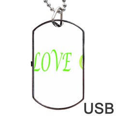 I Lovetennis Dog Tag Usb Flash (one Side) by Greencreations