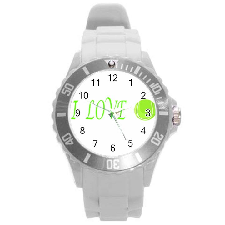 I loveTennis Round Plastic Sport Watch (L)