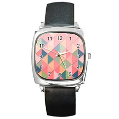 Background Geometric Triangle Square Metal Watch by Pakrebo