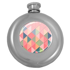 Background Geometric Triangle Round Hip Flask (5 Oz) by Pakrebo