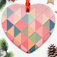 Background Geometric Triangle Heart Ornament (two Sides) by Pakrebo