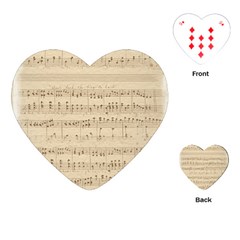 Vintage Beige Music Notes Playing Cards (heart) by Pakrebo