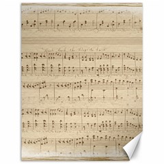 Vintage Beige Music Notes Canvas 12  X 16  by Pakrebo