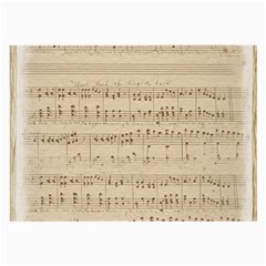 Vintage Beige Music Notes Large Glasses Cloth (2-side) by Pakrebo