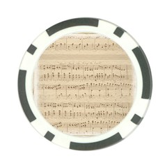 Vintage Beige Music Notes Poker Chip Card Guard