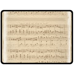 Vintage Beige Music Notes Fleece Blanket (large)  by Pakrebo