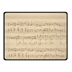 Vintage Beige Music Notes Fleece Blanket (small) by Pakrebo