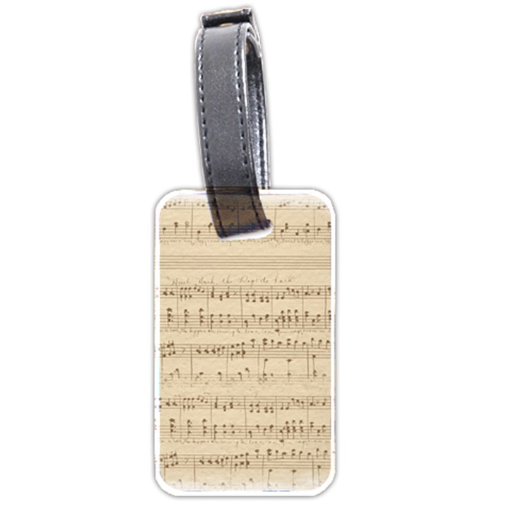 Vintage Beige Music Notes Luggage Tags (Two Sides)