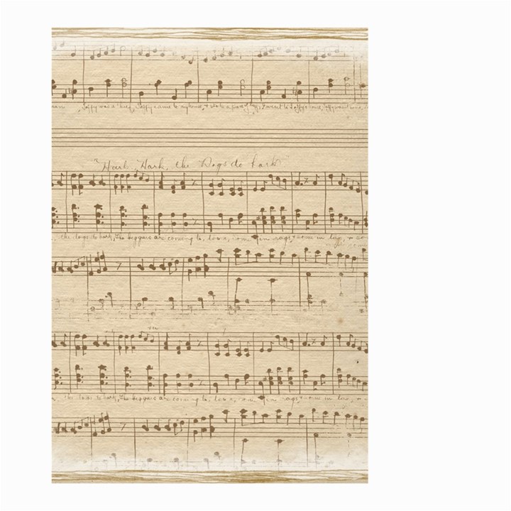 Vintage Beige Music Notes Small Garden Flag (Two Sides)