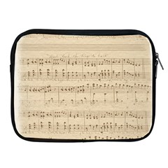 Vintage Beige Music Notes Apple Ipad 2/3/4 Zipper Cases by Pakrebo