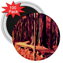 Forest Autumn Trees Trail Road 3  Magnets (100 Pack)