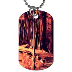 Forest Autumn Trees Trail Road Dog Tag (one Side)