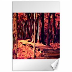 Forest Autumn Trees Trail Road Canvas 12  X 18  by Pakrebo