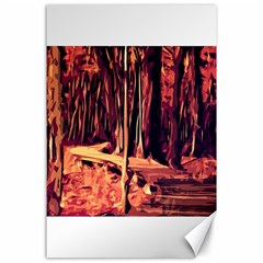 Forest Autumn Trees Trail Road Canvas 24  X 36  by Pakrebo