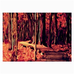 Forest Autumn Trees Trail Road Large Glasses Cloth