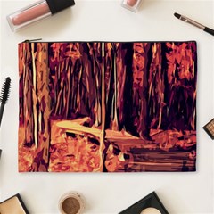 Forest Autumn Trees Trail Road Cosmetic Bag (xl) by Pakrebo