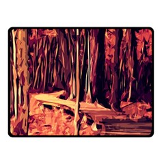 Forest Autumn Trees Trail Road Fleece Blanket (small) by Pakrebo