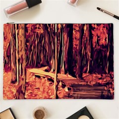 Forest Autumn Trees Trail Road Cosmetic Bag (xxl) by Pakrebo