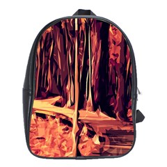 Forest Autumn Trees Trail Road School Bag (xl) by Pakrebo