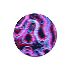 Pattern Color Curve Movement Rubber Round Coaster (4 Pack)  by Pakrebo