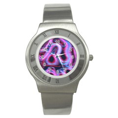 Pattern Color Curve Movement Stainless Steel Watch by Pakrebo