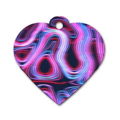 Pattern Color Curve Movement Dog Tag Heart (two Sides) by Pakrebo