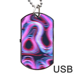 Pattern Color Curve Movement Dog Tag Usb Flash (two Sides) by Pakrebo