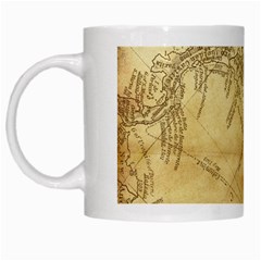 Vintage Map Background Paper White Mugs by Pakrebo