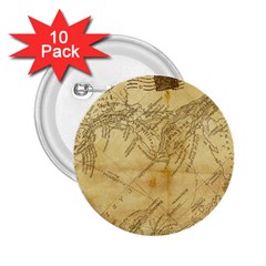 Vintage Map Background Paper 2 25  Buttons (10 Pack)  by Pakrebo