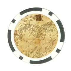 Vintage Map Background Paper Poker Chip Card Guard