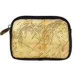 Vintage Map Background Paper Digital Camera Leather Case Front