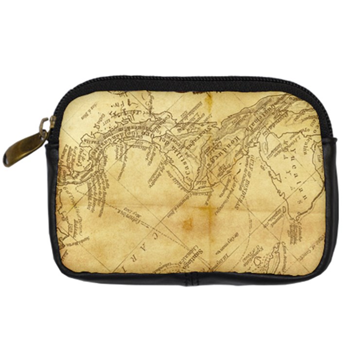 Vintage Map Background Paper Digital Camera Leather Case