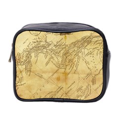 Vintage Map Background Paper Mini Toiletries Bag (two Sides)