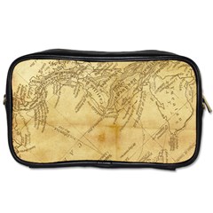 Vintage Map Background Paper Toiletries Bag (two Sides)