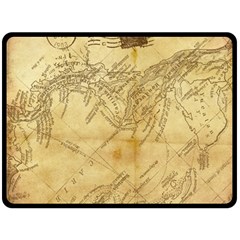 Vintage Map Background Paper Fleece Blanket (large)  by Pakrebo