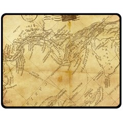 Vintage Map Background Paper Fleece Blanket (medium)  by Pakrebo