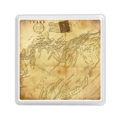 Vintage Map Background Paper Memory Card Reader (square)