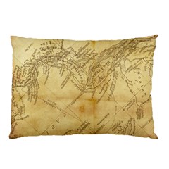 Vintage Map Background Paper Pillow Case (two Sides)