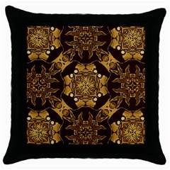 Gold Black Book Cover Ornate Throw Pillow Case (black) by Pakrebo