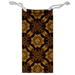 Gold Black Book Cover Ornate Jewelry Bag by Pakrebo