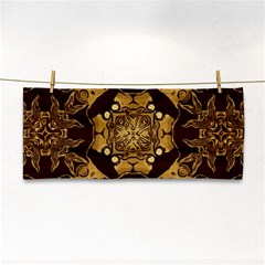 Gold Black Book Cover Ornate Hand Towel by Pakrebo